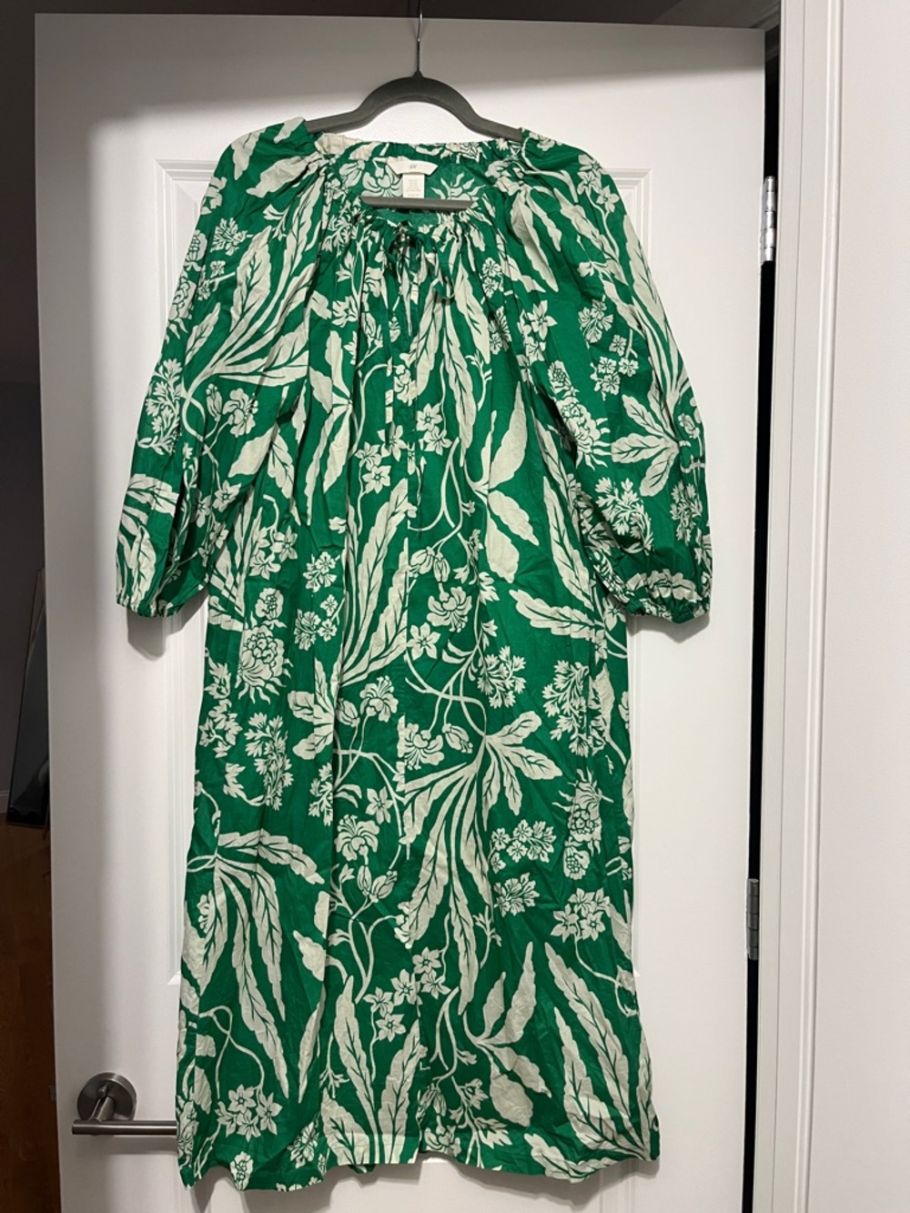 H&M Green and White Floral Maxi Dress